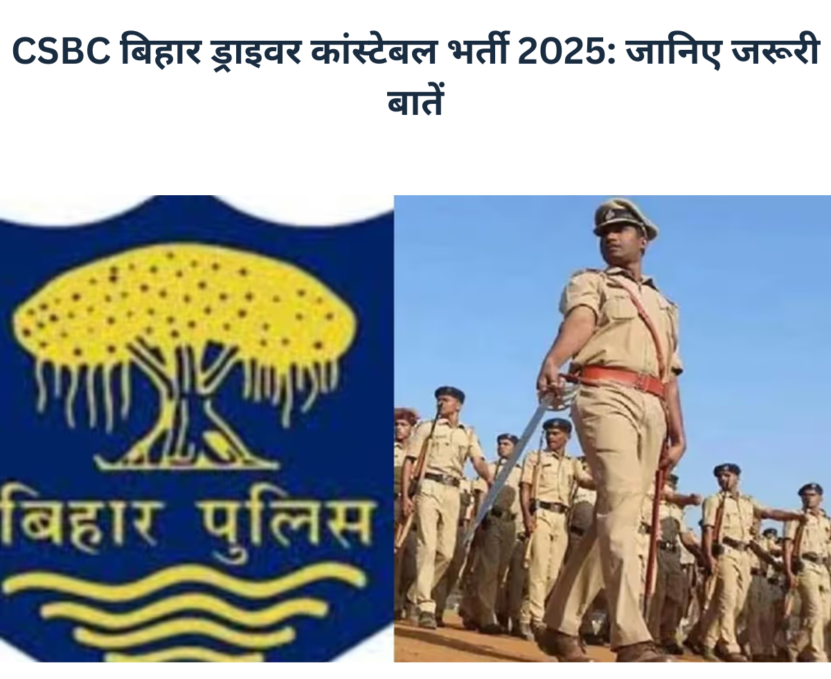 CSBC Bihar Driver Constable Recruitment 2025 notification for 4361 vacancies, apply online from July 21