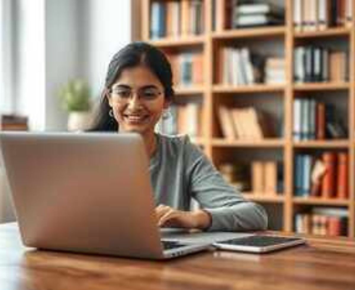 UGC NET 2025 रिजल्ट चेक करते छात्र